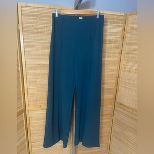 Cemi Ceri dark teal blue wide leg high waist pull on dress pants slacks EUC 2X